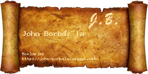 John Borbála névjegykártya